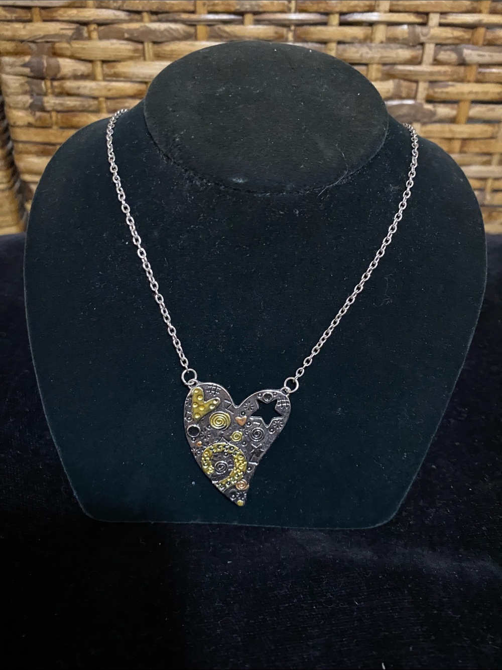 Glam Goth Whimsigoth Heart boho Necklace